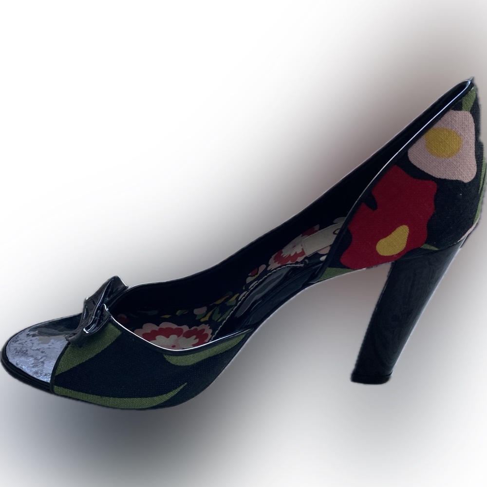 Kenzo Peep Toe Floral Heels - Size 7.5 (39) - Picture 4 of 9